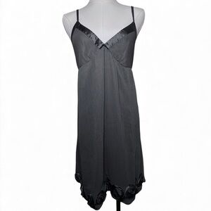 Y2K ANGIE Babydoll Rosette Appliqué Slip Dress Whimsigoth Witchy Fairy 90s Sz L